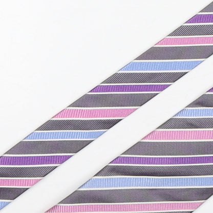 Marks and Spencer Mens Multicoloured Striped Silk Pointed Tie One Size