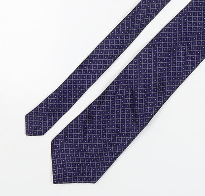 Marks and Spencer Mens Purple Plaids & Checks Silk Pointed Tie One Size