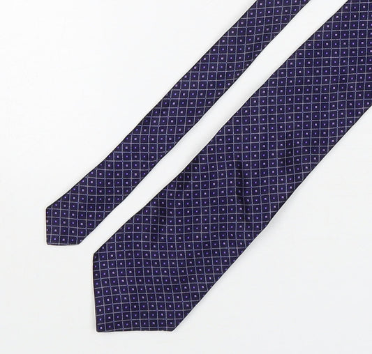 Marks and Spencer Mens Purple Plaids & Checks Silk Pointed Tie One Size