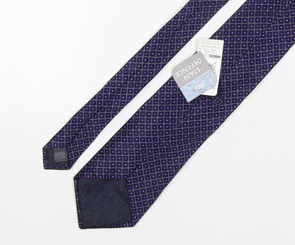 Marks and Spencer Mens Purple Plaids & Checks Silk Pointed Tie One Size