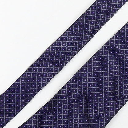 Marks and Spencer Mens Purple Plaids & Checks Silk Pointed Tie One Size