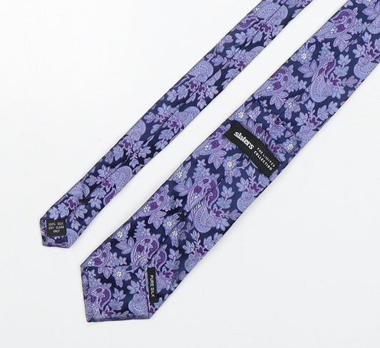 Slaters Mens Purple Paisley Silk Pointed Tie One Size