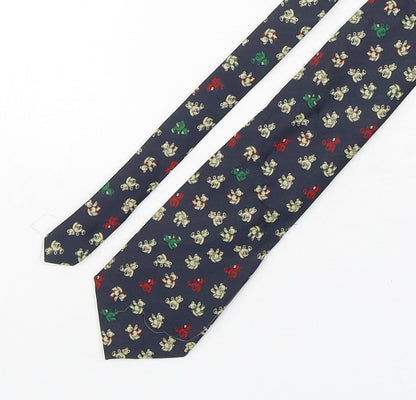 Marks and Spencer Mens Multicoloured Geometric Polyester Pointed Tie One Size - Teddy Bear