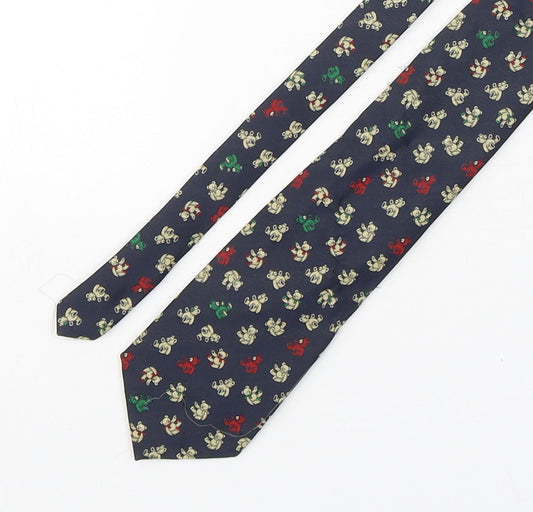 Marks and Spencer Mens Multicoloured Geometric Polyester Pointed Tie One Size - Teddy Bear