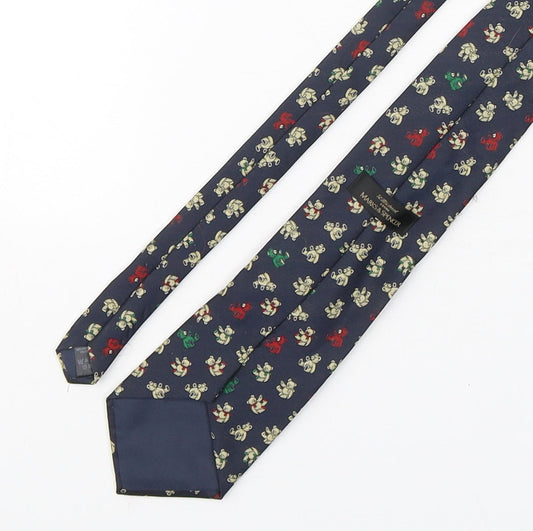 Marks and Spencer Mens Multicoloured Geometric Polyester Pointed Tie One Size - Teddy Bear