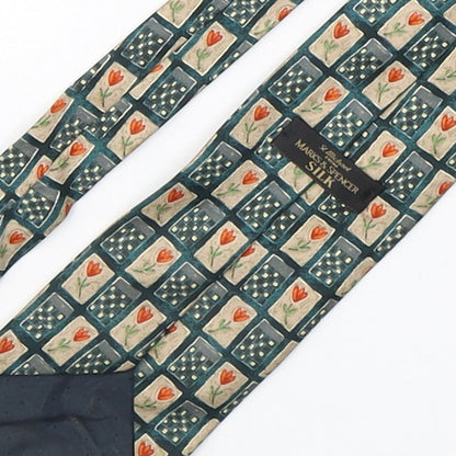 Marks and Spencer Mens Multicoloured Floral Silk Pointed Tie One Size