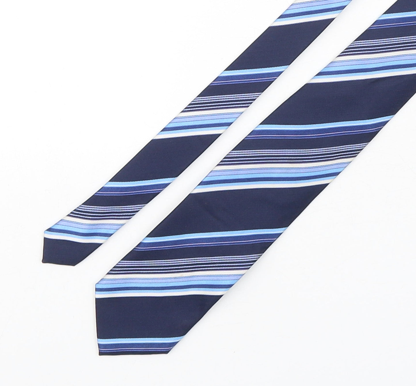 NEXT Mens Blue Striped Silk Pointed Tie One Size