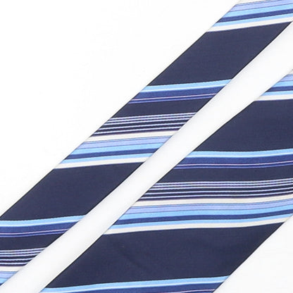 NEXT Mens Blue Striped Silk Pointed Tie One Size