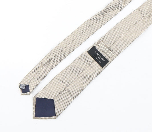 Savoy Taylors Guild Mens Beige Geometric Silk Pointed Tie One Size