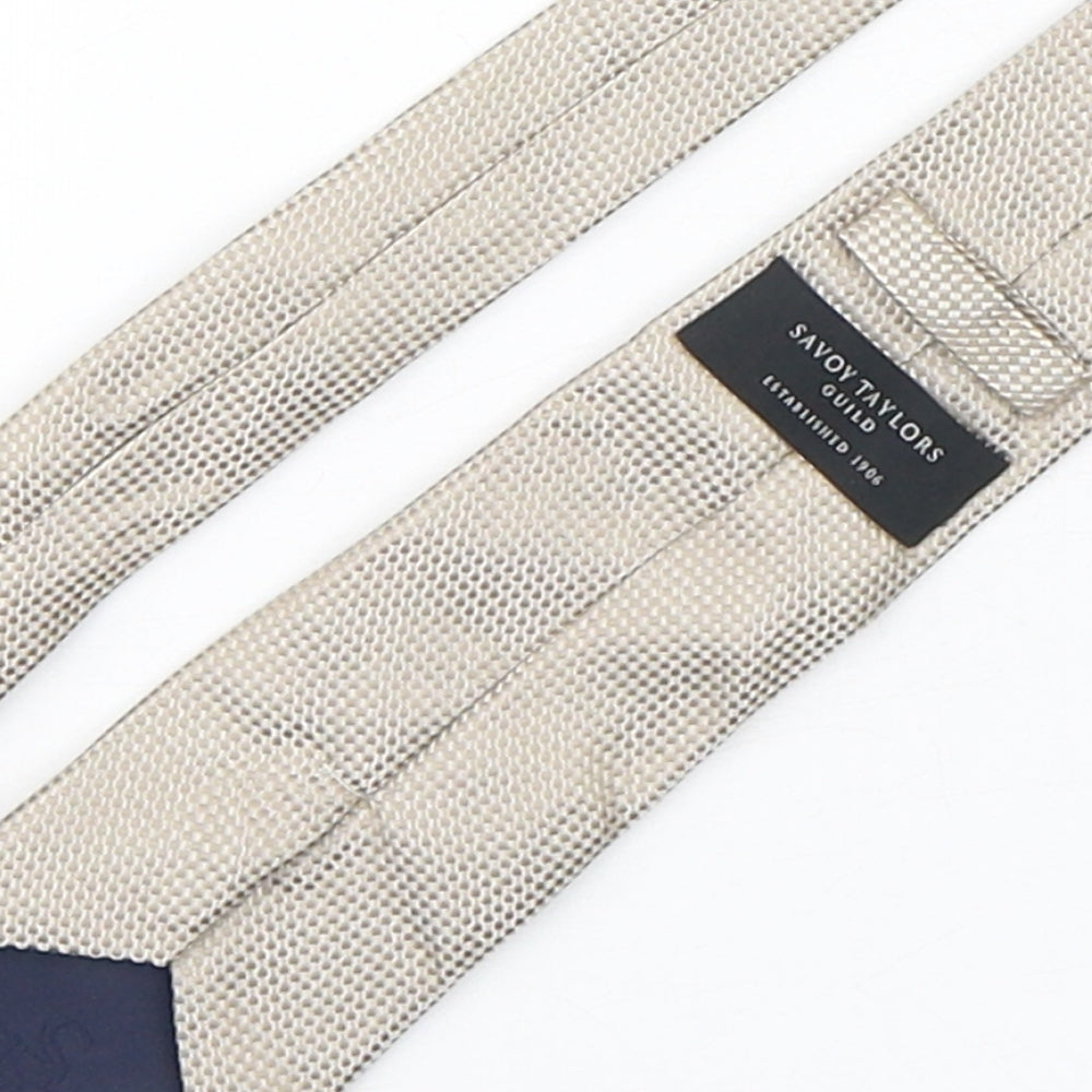 Savoy Taylors Guild Mens Beige Geometric Silk Pointed Tie One Size