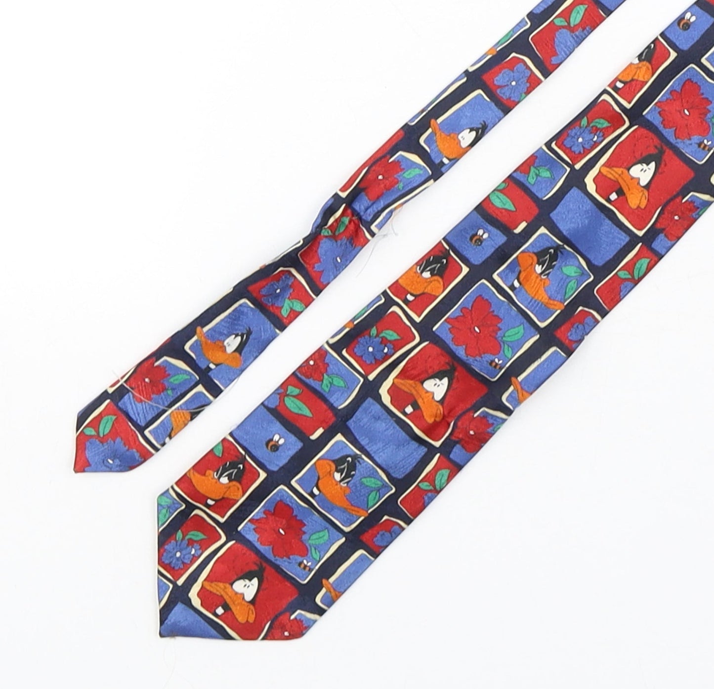 Marks and Spencer Mens Multicoloured Geometric Polyester Pointed Tie One Size - Daffy Duck