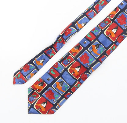 Marks and Spencer Mens Multicoloured Geometric Polyester Pointed Tie One Size - Daffy Duck