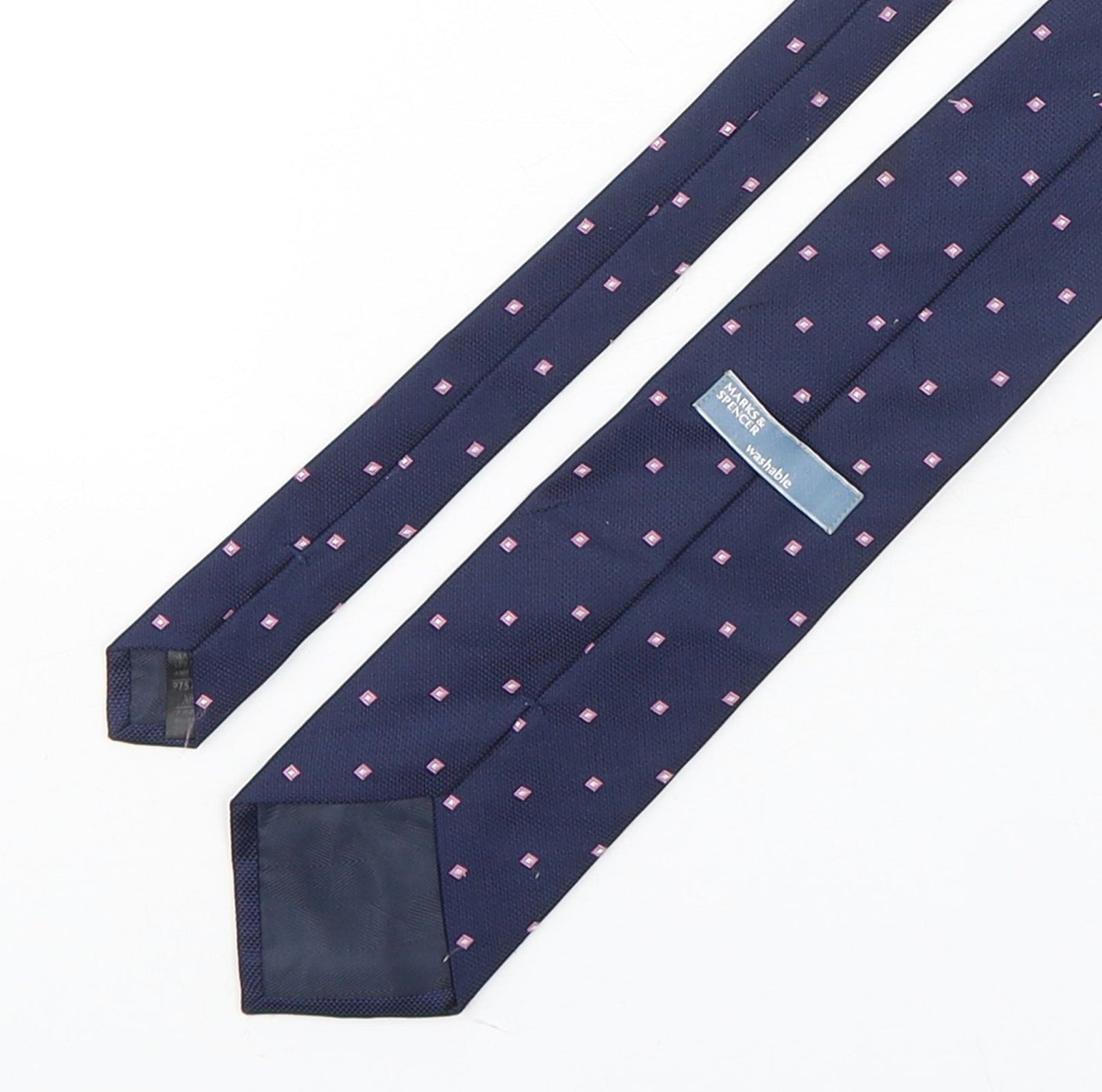 Marks and Spencer Mens Multicoloured Geometric Polyester Pointed Tie One Size