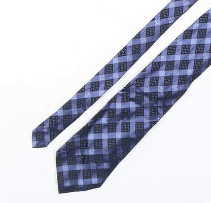 The Collection  Mens Blue Plaids & Checks Silk Pointed Tie One Size