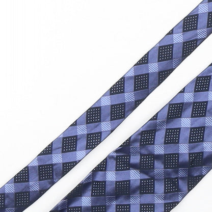 The Collection  Mens Blue Plaids & Checks Silk Pointed Tie One Size