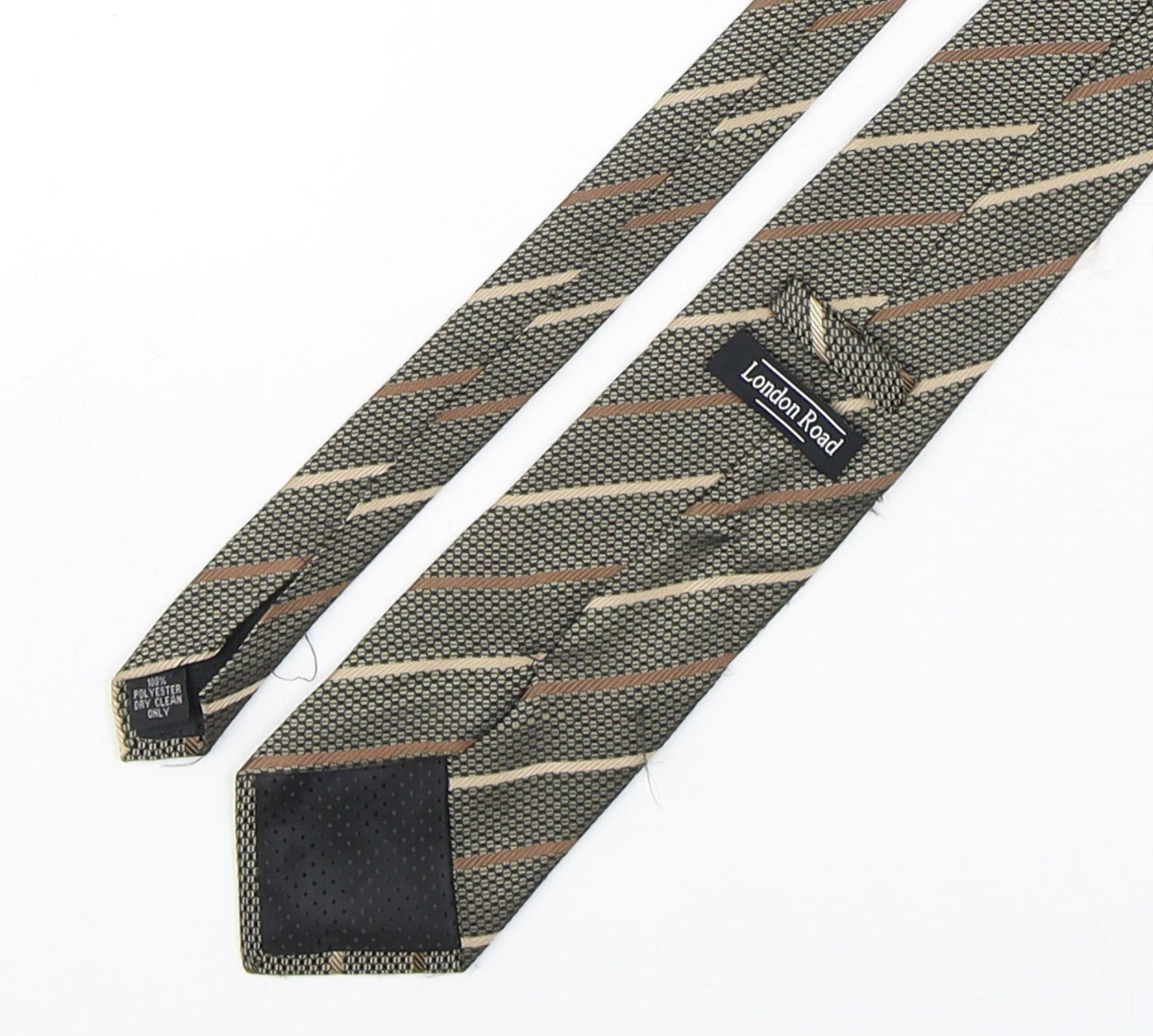 London road Mens Multicoloured Striped Polyester Pointed Tie One Size