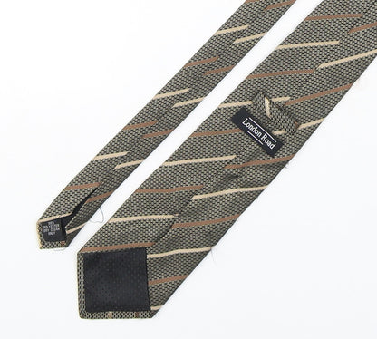 London road Mens Multicoloured Striped Polyester Pointed Tie One Size
