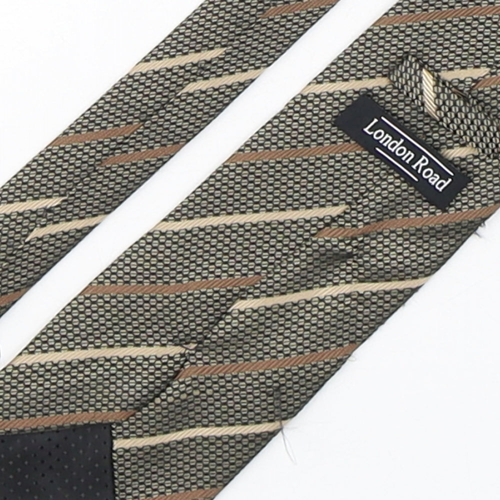 London road Mens Multicoloured Striped Polyester Pointed Tie One Size