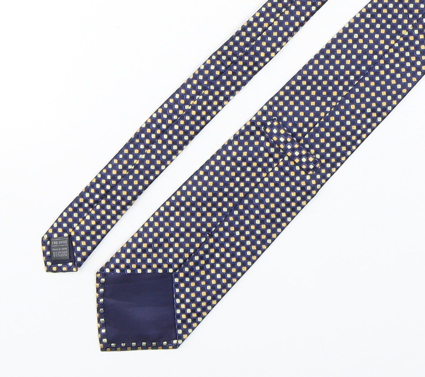 Marks and Spencer Mens Multicoloured Geometric Silk Pointed Tie One Size