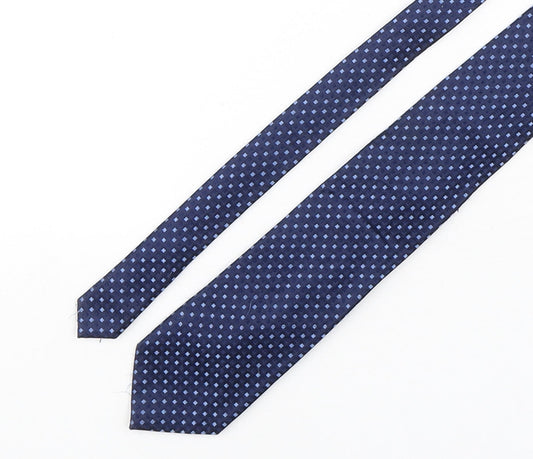 Tie Rack  Mens Blue Geometric Silk Pointed Tie One Size
