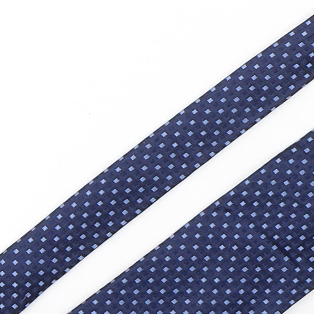 Tie Rack  Mens Blue Geometric Silk Pointed Tie One Size