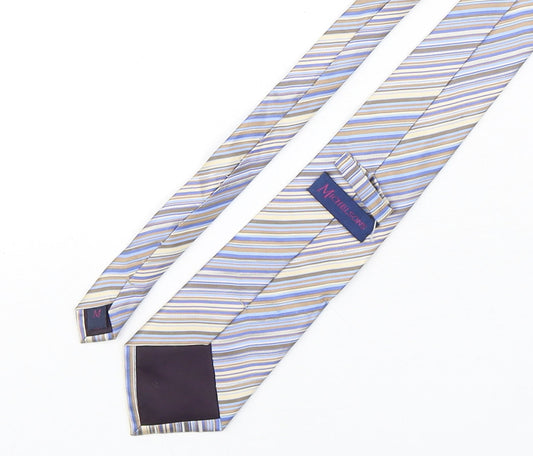 Michelsons Mens Multicoloured Striped Polyester Pointed Tie One Size