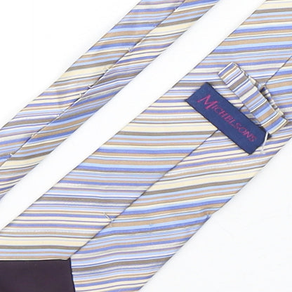 Michelsons Mens Multicoloured Striped Polyester Pointed Tie One Size