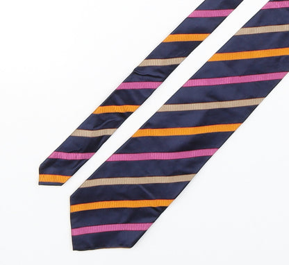 Sartorial Mens Multicoloured Striped Silk Pointed Tie One Size