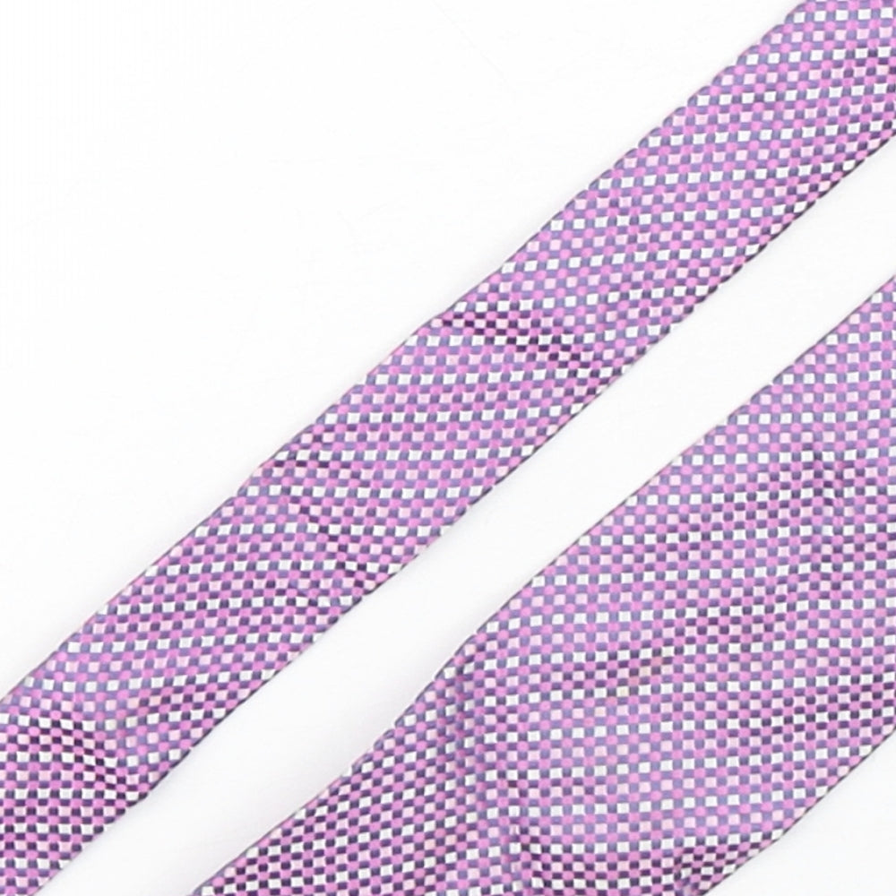 Marks and Spencer Mens Multicoloured Plaids & Checks Silk Pointed Tie One Size