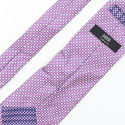 Marks and Spencer Mens Multicoloured Plaids & Checks Silk Pointed Tie One Size
