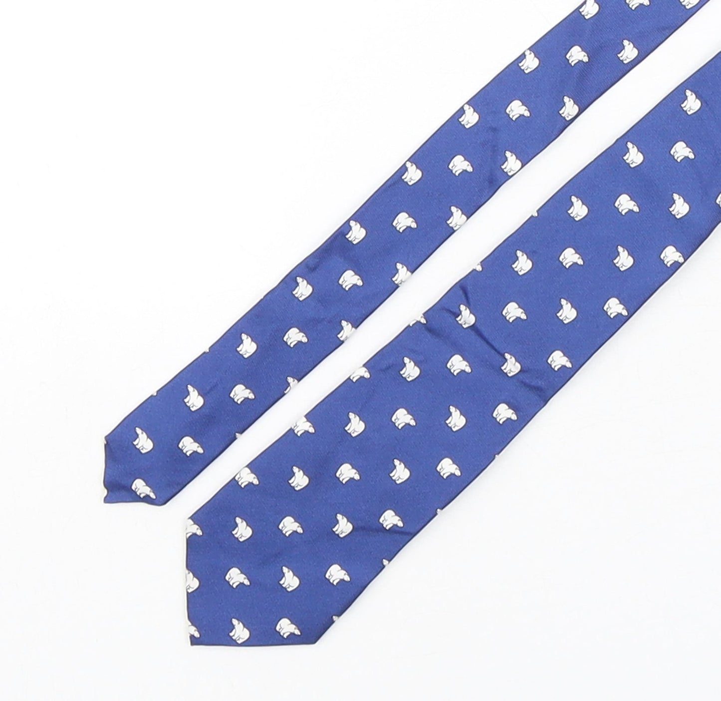 John Lewis  Mens Blue Geometric Silk Pointed Tie One Size