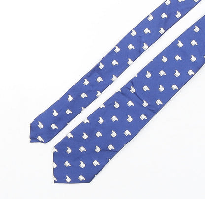 John Lewis  Mens Blue Geometric Silk Pointed Tie One Size