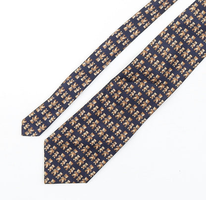 Marks and Spencer Mens Multicoloured Geometric Polyester Pointed Tie One Size - Teddy Bear