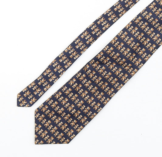 Marks and Spencer Mens Multicoloured Geometric Polyester Pointed Tie One Size - Teddy Bear