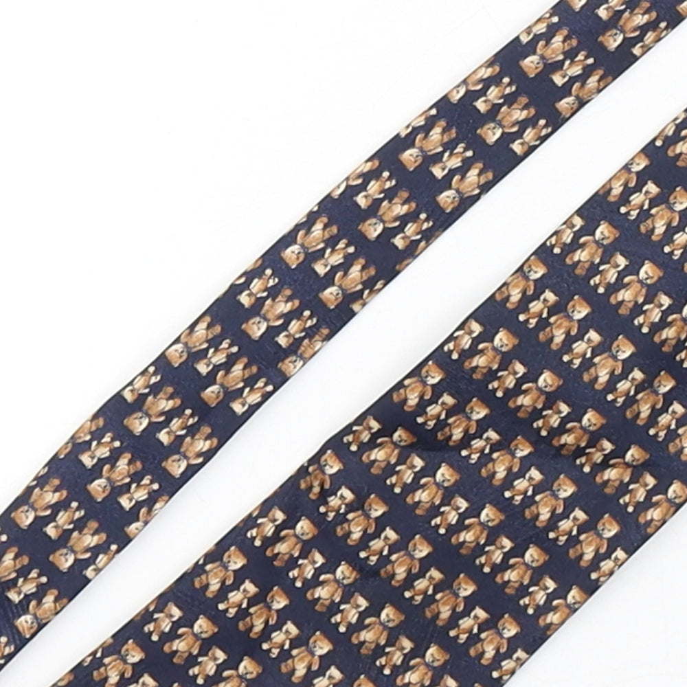 Marks and Spencer Mens Multicoloured Geometric Polyester Pointed Tie One Size - Teddy Bear