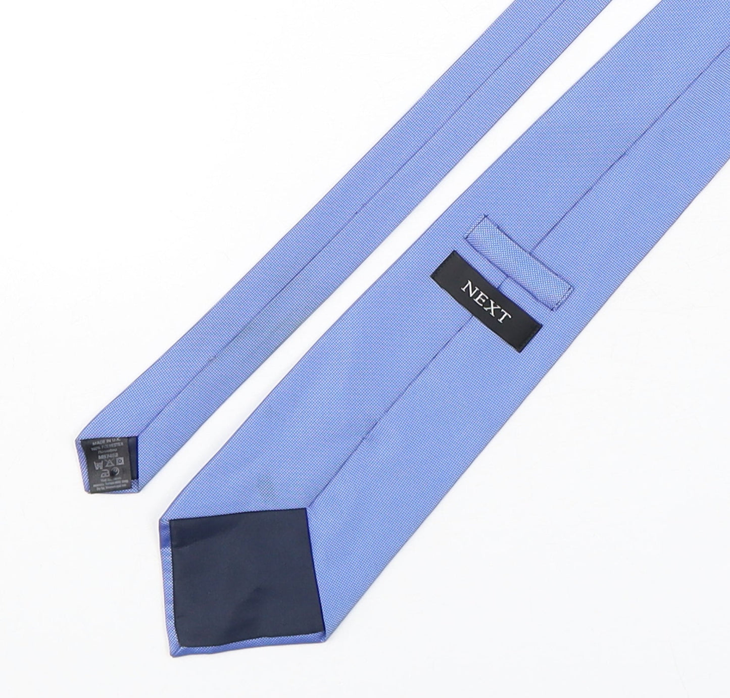 NEXT Mens Blue Plaids & Checks Polyester Pointed Tie One Size