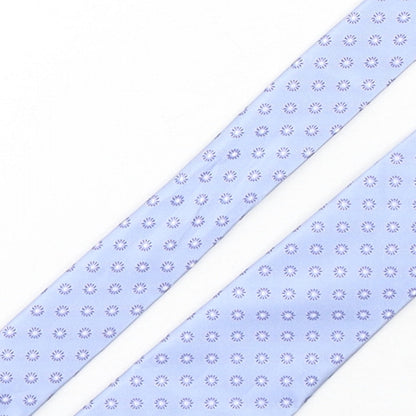 Mens Stvdio Blue Geometric  Pointed Tie
