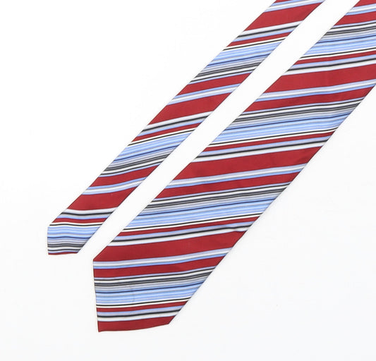 Milano  Mens Multicoloured Striped Silk Pointed Tie One Size