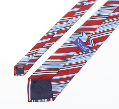 Milano  Mens Multicoloured Striped Silk Pointed Tie One Size