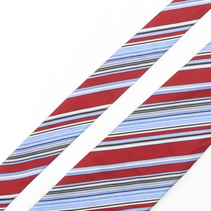 Milano  Mens Multicoloured Striped Silk Pointed Tie One Size
