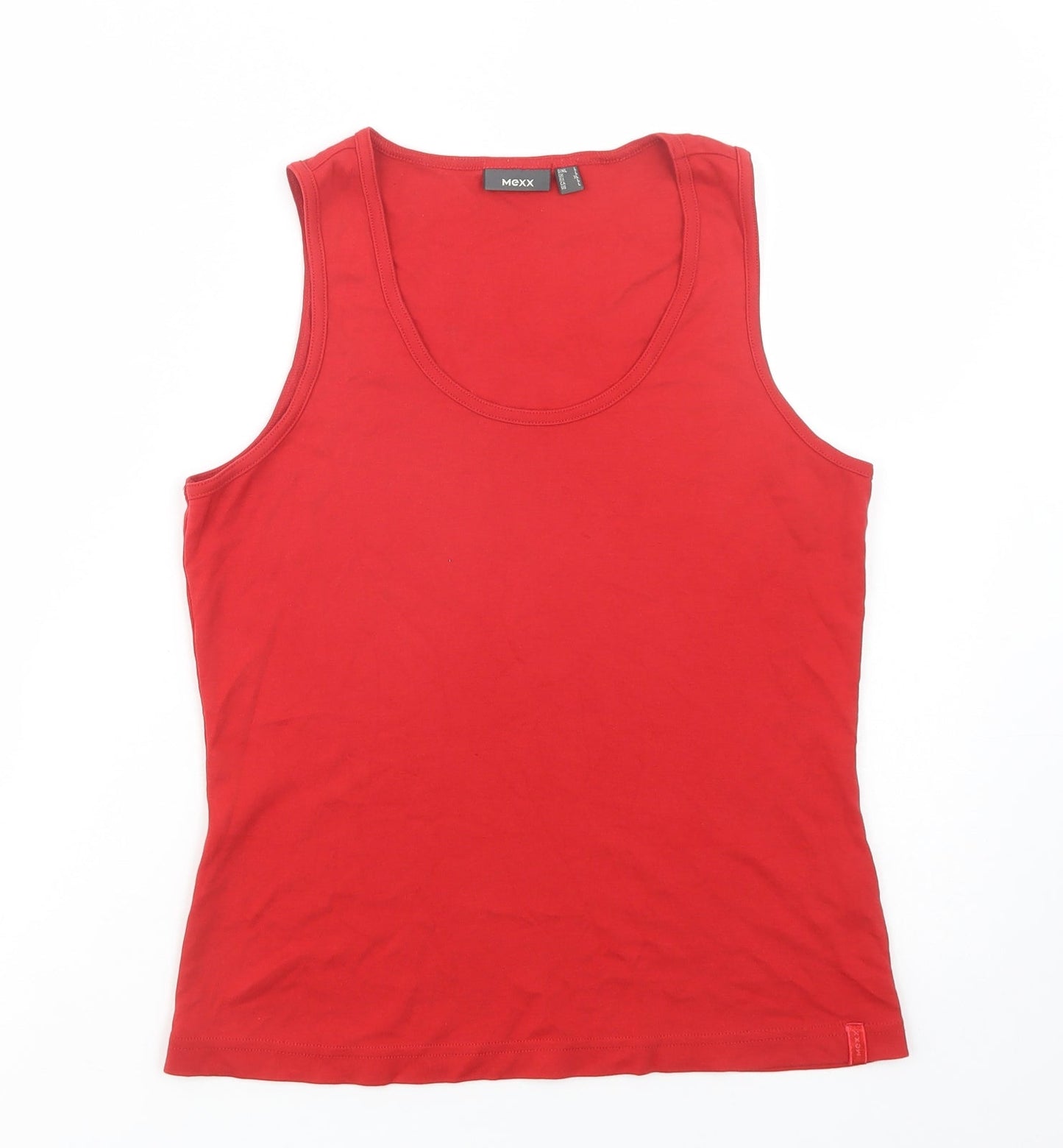 Mexx Womens Red  Cotton Basic Tank Size L Scoop Neck