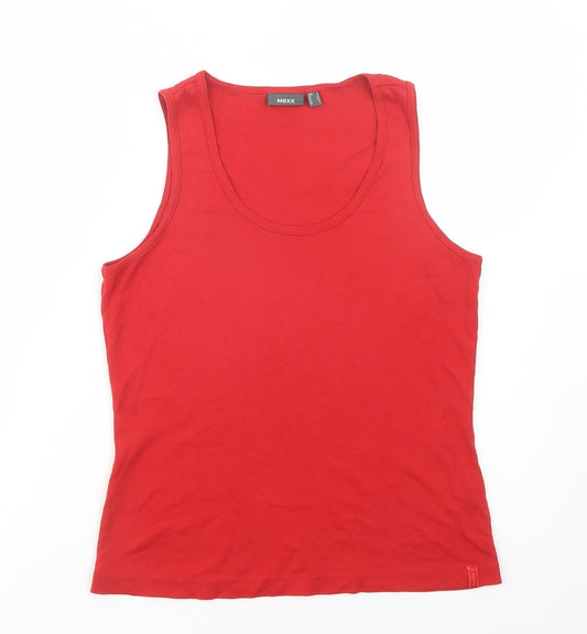 Mexx Womens Red  Cotton Basic Tank Size L Scoop Neck