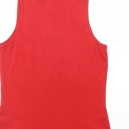 Mexx Womens Red  Cotton Basic Tank Size L Scoop Neck