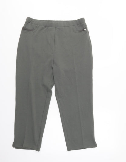 Womens UK Size 14 Afibel Regular Fit  Green Trousers