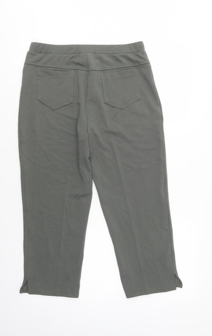 Womens UK Size 14 Afibel Regular Fit  Green Trousers
