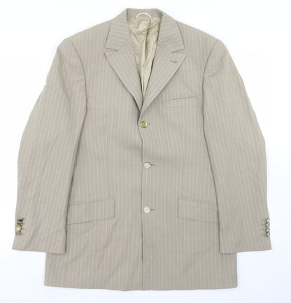 Mens UK Size 36 Masterhand Regular Beige Suit Jacket