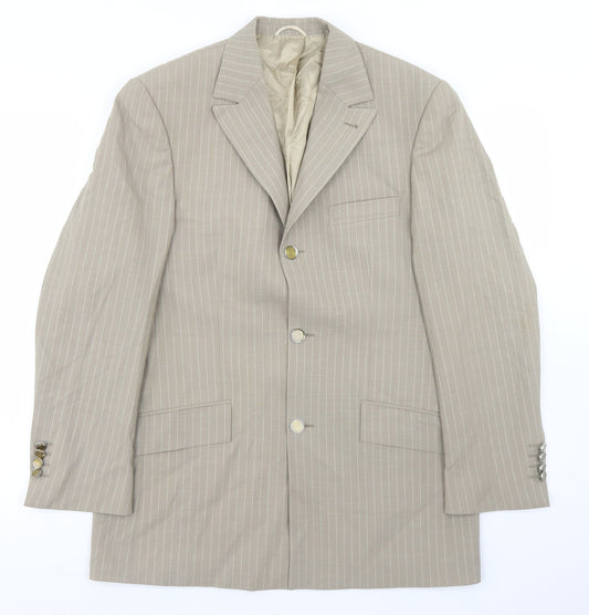 Mens UK Size 36 Masterhand Regular Beige Suit Jacket
