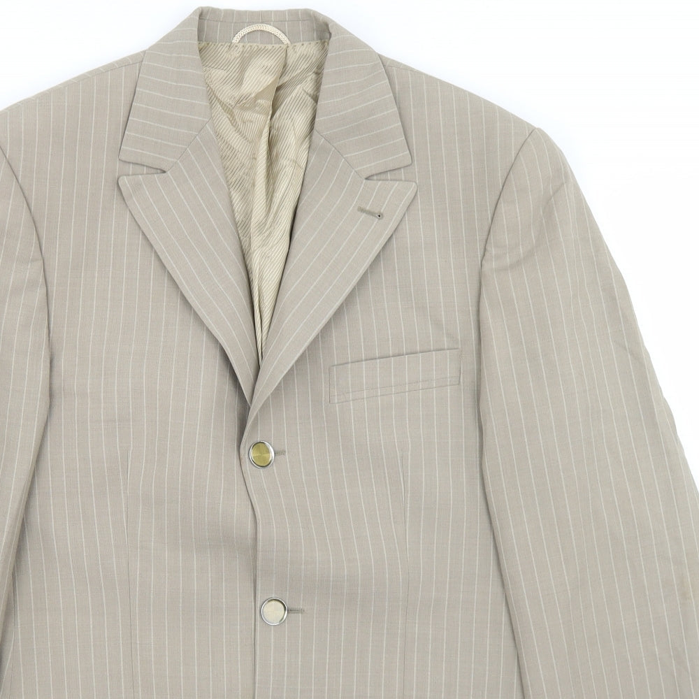 Mens UK Size 36 Masterhand Regular Beige Suit Jacket