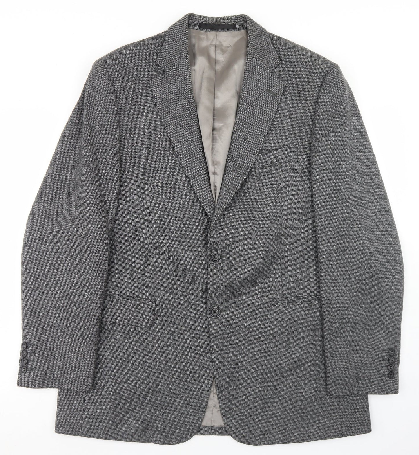 Preworn Mens Grey  Polyester Jacket Blazer Size 40