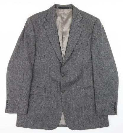 Preworn Mens Grey  Polyester Jacket Blazer Size 40